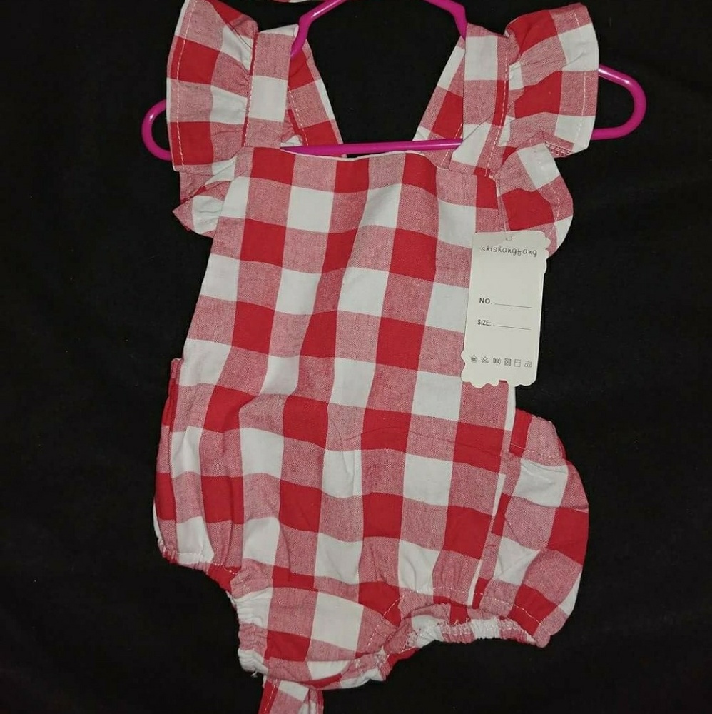 12 month open back romper